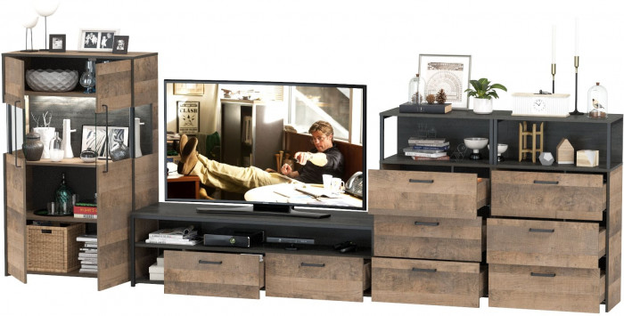 Трувор Гостиная 110, дуб гранж песочный/интра