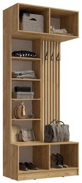 Модульная прихожая Роджина, композиция 3 (Графит, Дуб Крафт Золотой)