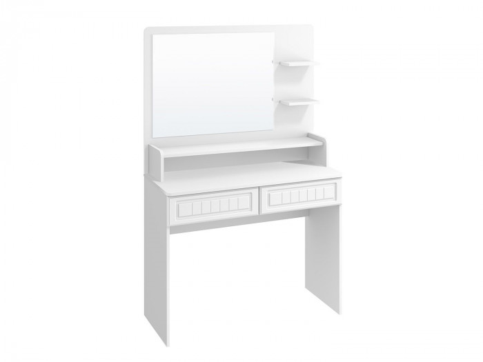 Стол с двумя ящиками и надстройкой Монако МН-18 + МН-18А белое дерево