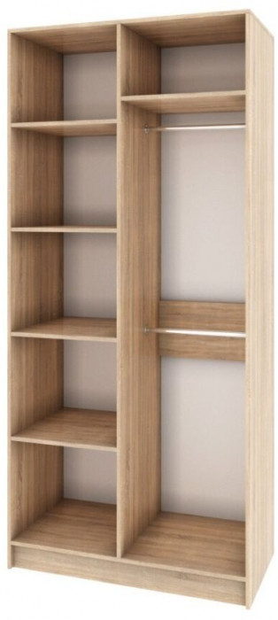 Мадлен Шкаф 2-хств. дуб сонома/МДФ дуб шале серебро