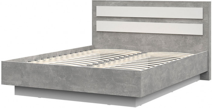 Денвер КР-02 Кровать 1,6х2,0 (1672х990х2100) ателье светлый/белый