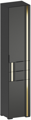 Эмэ Шкаф-пенал ШК-3915 с ящиками, Графит/Графит, Золото