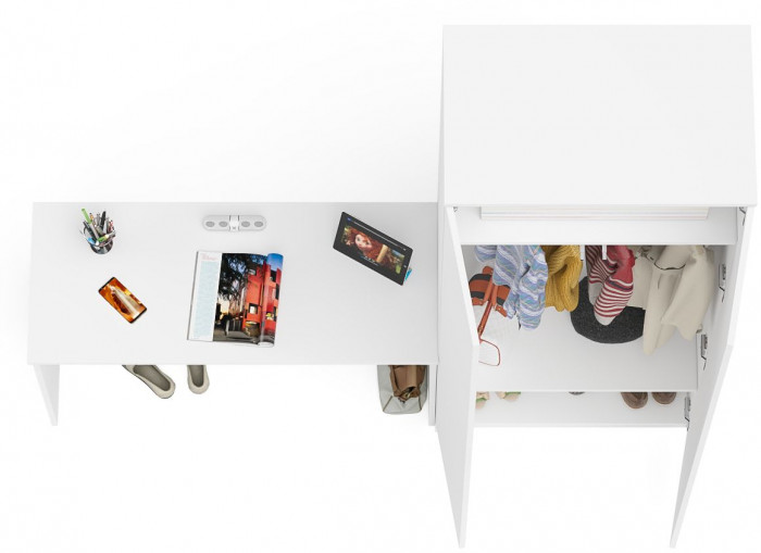 Мори письменный стол МСП1200.1 + Шкаф МШ800.1, белый