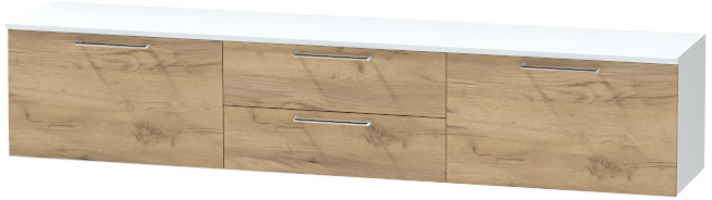 Тумба-4 под ТВ подвесная "Иннэс-7", Белый/Крафт золотой