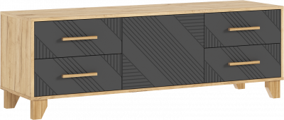 Ирис Тумба ТВ 1500, Браш Графит/Дуб Крафт