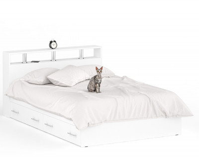 Камелия Кровать с ящиками 1400, белый