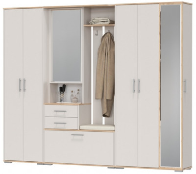 Прихожая Домино 6, дуб крафт золотой/кашемир серый