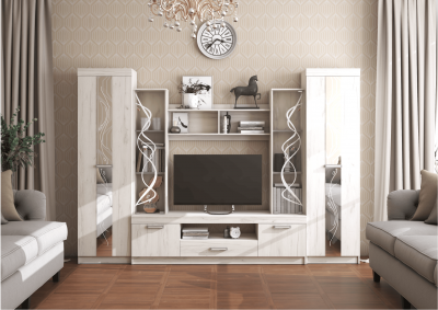 Гостиная Атлантида 2Б (Дуб Крафт белый)
