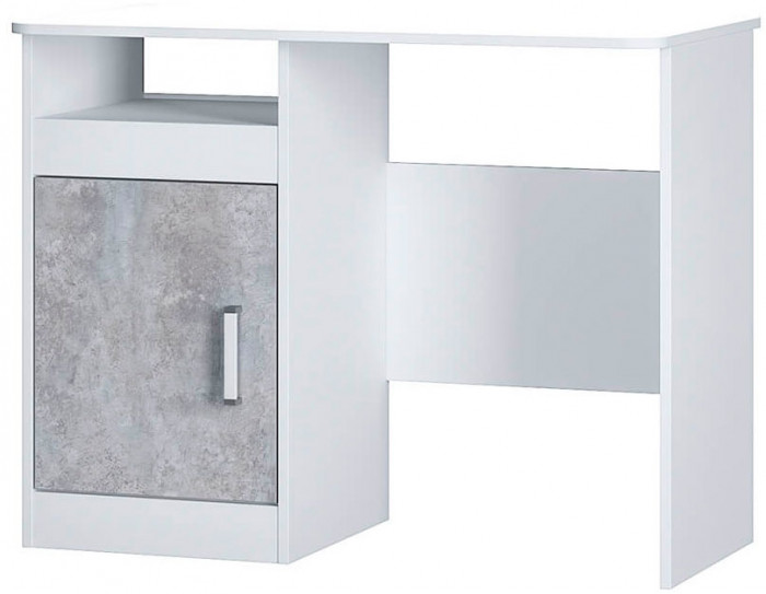 "Паскаль" письменный стол (970х750х500) белый/цемент светлый