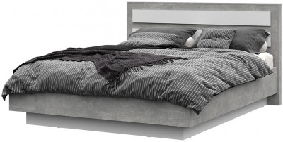 Денвер КР-02 Кровать 1,6х2,0 (1672х990х2100) ателье светлый/белый