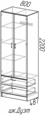 Шкаф Дуэт (Ясень шимо темный / светлый)
