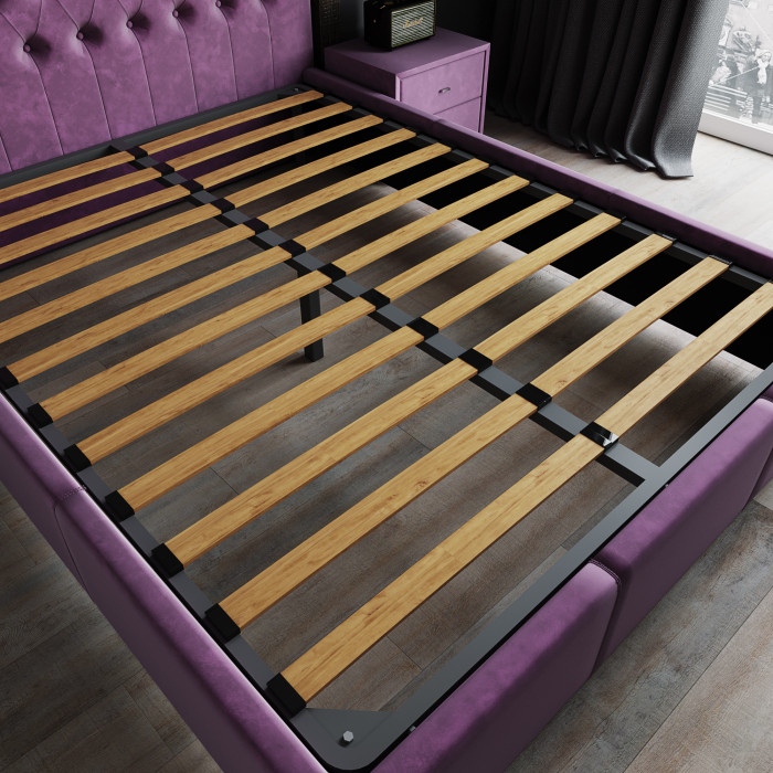 Октавия Кровать интерьерная 140 изумруд ромб, ортопед