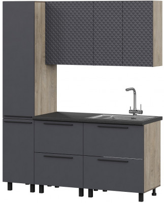 Кухня Этна 1.7 м. Комплект 3, софт графит гиза