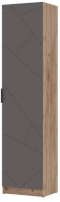 ОРЕГОН ШК 01 Шкаф 500 (500х2100х400) Фасад МДФ АСФАЛЬТ СУПЕРМАТ,ДУБ КРАФТ ТАБАЧНЫЙ/Корпус ДУБ КРАФТ ТАБАЧНЫЙ