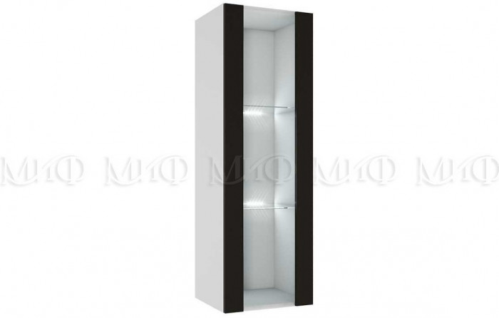 Флорис ШК-008 Шкаф-витрина однодверный, черный