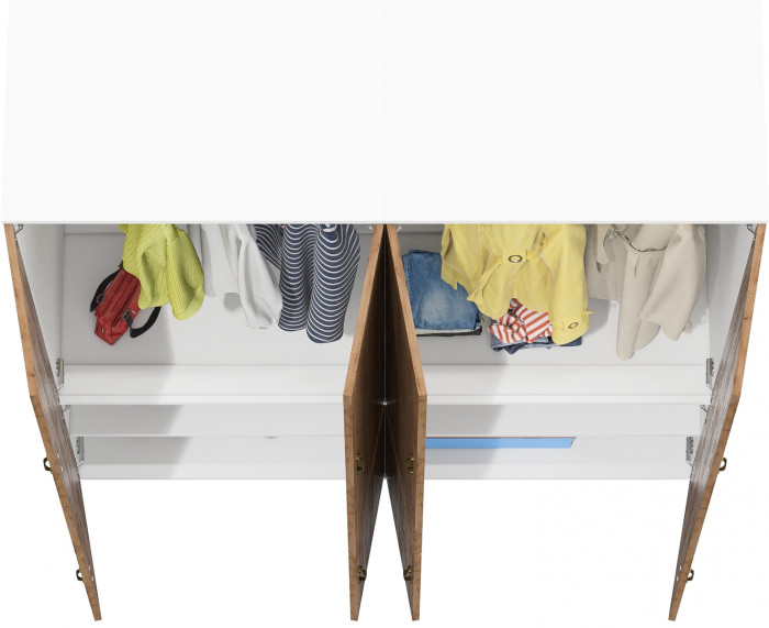 Лидер-8 Шкаф МД 19Б 2 шт., белый шагрень/крафт золото