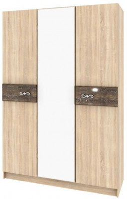 Мадлен Шкаф 3-хств. дуб сонома/МДФ дуб шале мореный