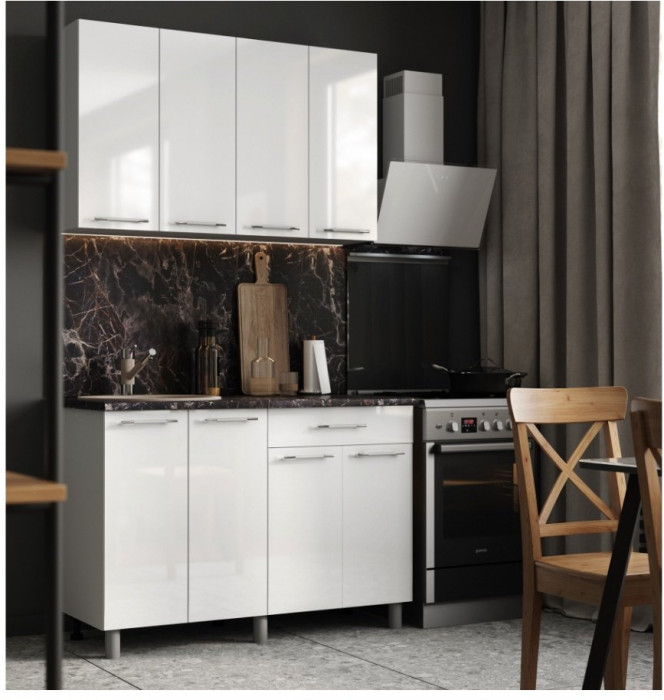 Кухонный гарнитур Танго 1,2м Белый