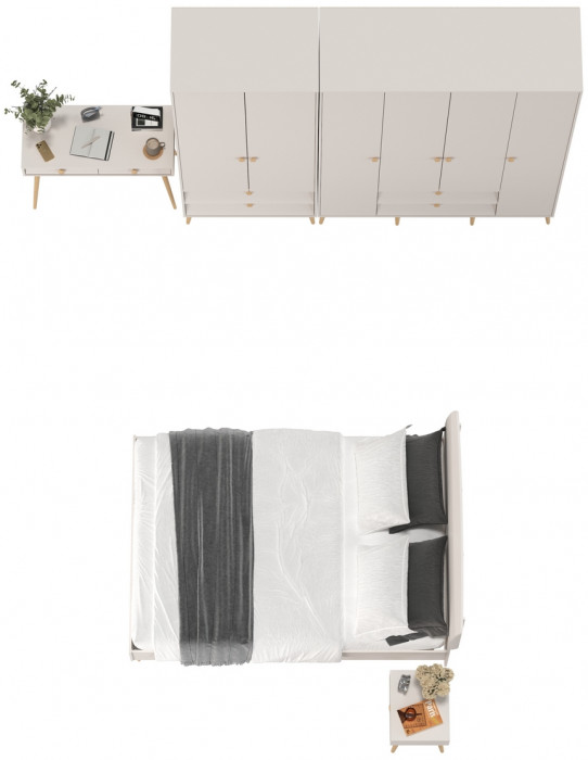 Афина Спальня 40-1400, цвет кашемир серый, сп.м. 1400х2000 мм., б/м, основание есть - фанера