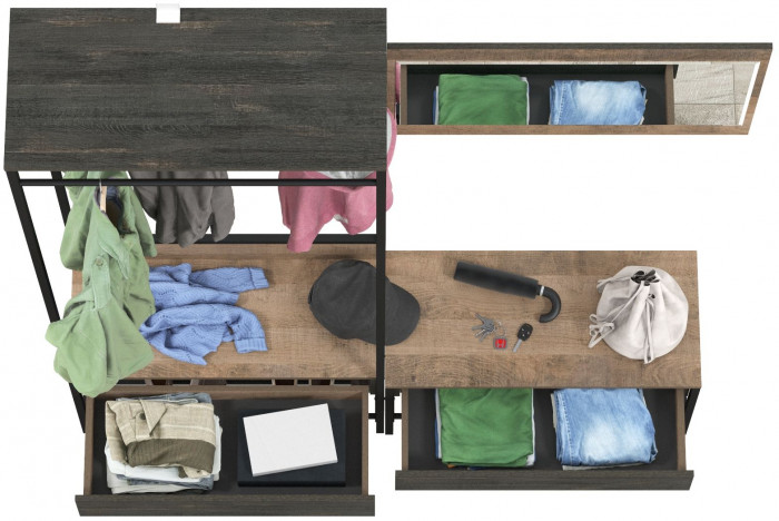 Трувор Прихожая 214, дуб гранж песочный/интра