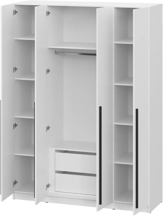 шкаф распашной Берген ШК-1600 белое дерево/белое дерево