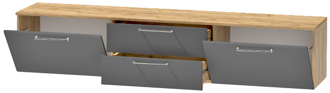 Тумба-4 под ТВ подвесная "Иннэс-7", Крафт золотой/Графит