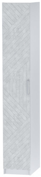 Шкаф-пенал №1 "Иннэс-7" - Белый/Бетон снежный