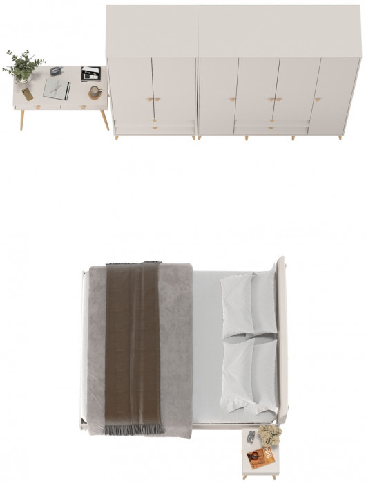 Афина Спальня 40-1600, цвет кашемир серый, сп.м. 1600х2000 мм., б/м, основание есть - фанера