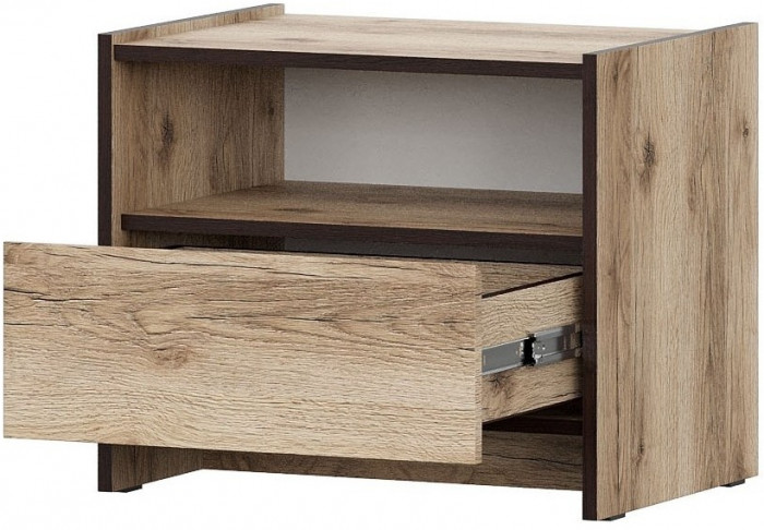 Прага Тумба прикроватная Дуб Делано/Дуб Венге