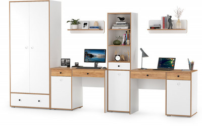 Вуди Компоновка № 30, белый премиум/дуб крафт золотой