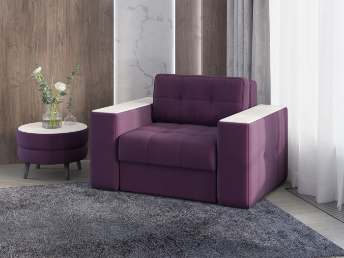 Кресло-кровать Виконт, Винный/Клен кремовый МДФ