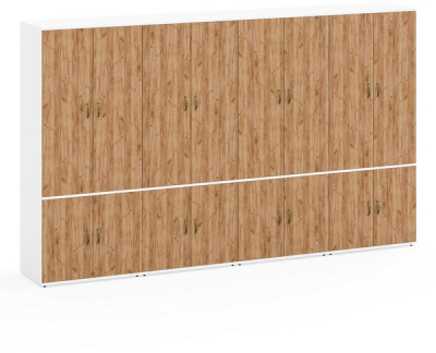 Лидер-8 Шкаф МД 19Б 4 шт., белый шагрень/крафт золото