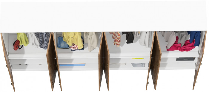 Лидер-8 Шкаф МД 19Б 4 шт., белый шагрень/крафт золото