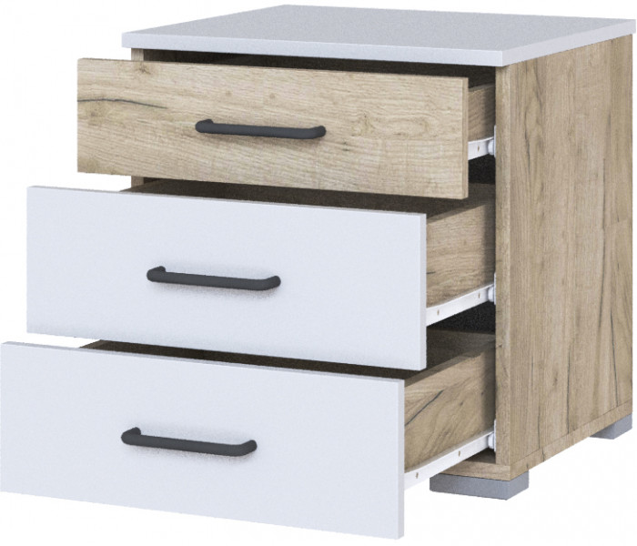 Тумба прикроватная "Теана" - Крафт серый/МДФ светло-серый