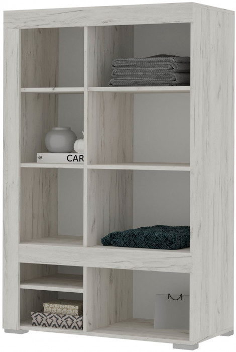 Гранд стеллаж 02 (ШК 3) (0.896х1,393х0,449) дуб крафт белый