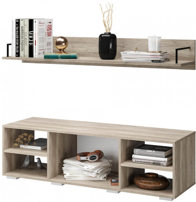 Тумба для ТВ с полками Наоми ТБ-16, графит