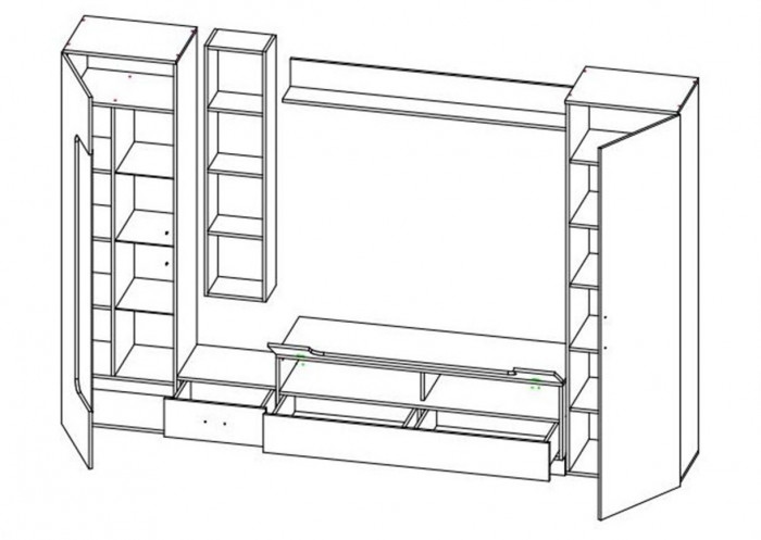 Loft - 20 стенка ТВА Белый Снег / Черный