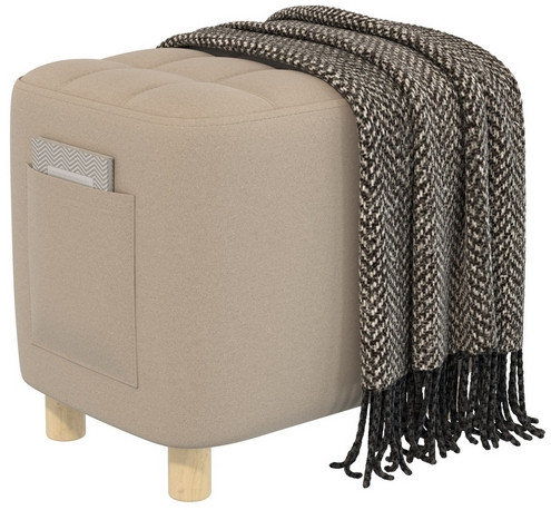 Банкетка 6-5127ТКВбеж Вики, цвет ткань бежевая, ШхГхВ 53х40х46 см.(прямоугольная тканевая банкетка на четырёх ножках)