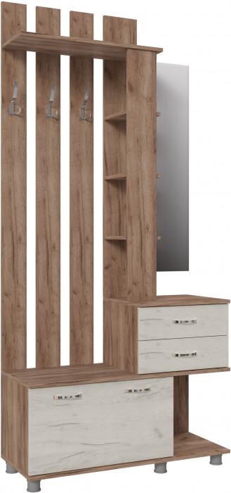 Центральная секция Микс-Арт, Дуб крафт табачный/Крафт серый