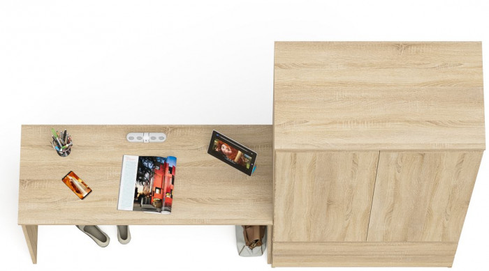 Мори письменный стол МСП1200.1 + Шкаф МШ900.1, дуб сонома