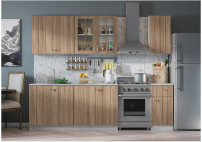 Кухня МДФ 2000 Техно-1, Белый/Сонома