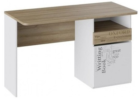 Оксфорд ТД-139.15.02 Стол с ящиками (Ривьера/Белый с рисунком)