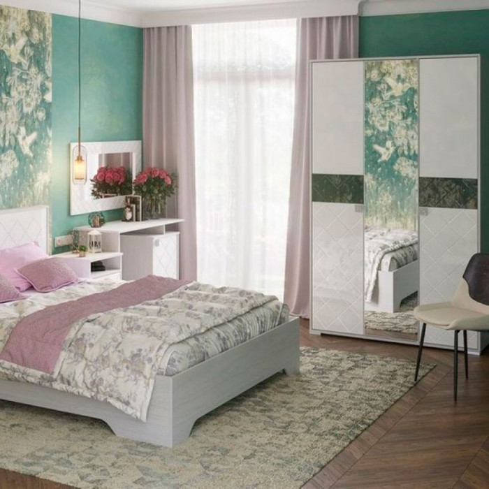 Шкаф Сальма ШК 023 (1234х2060х525) анкор/белый глянец