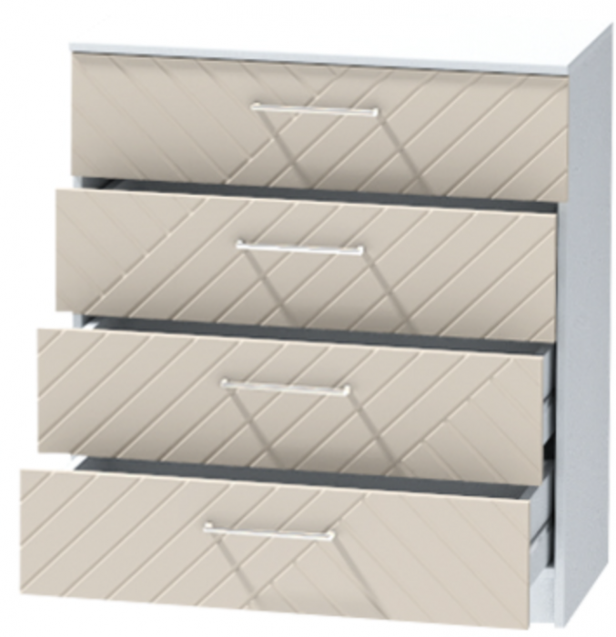 Комод №1 "Иннэс-7", Белый/Тирамису матовый