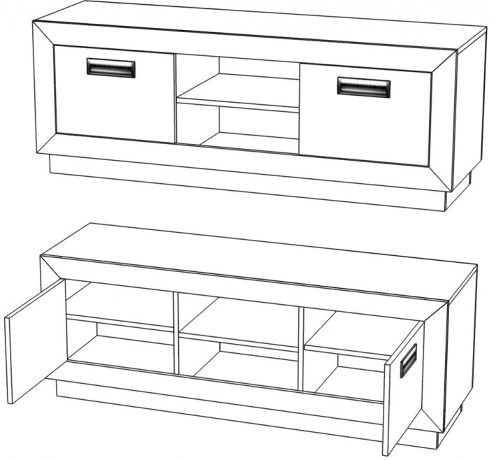 Тумба для медиатехники "Эстель" - Сосна шале/Бетон спаркс