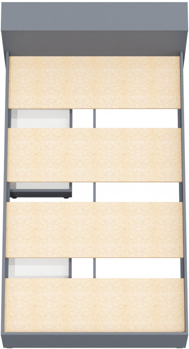 Ксения Кровать с ящиками 1200, графит/белый