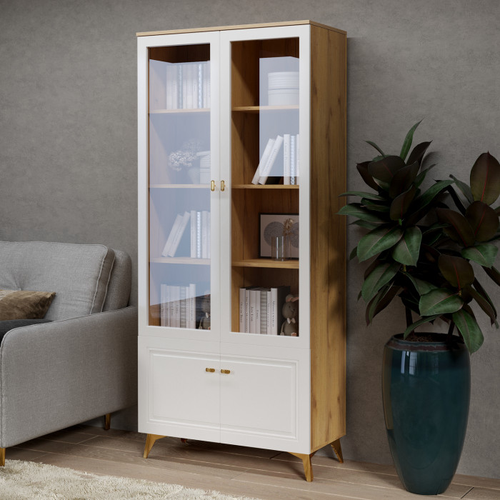 Шкаф-витрина 2-х дверная Вега Сапфир