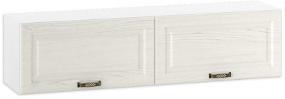 Ливерпуль Шкаф навесной, цвет ясень ваниль/белый, ШхГхВ 140х31,4х35 см.