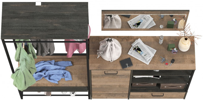 Трувор Прихожая 218, дуб гранж песочный/интра