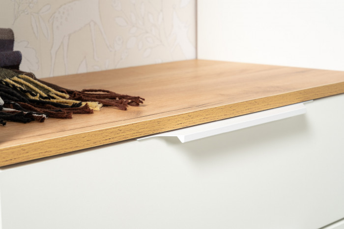 Октава Прихожая 34, белый шагрень/дуб крафт золотой/фасады МДФ белый шагрень